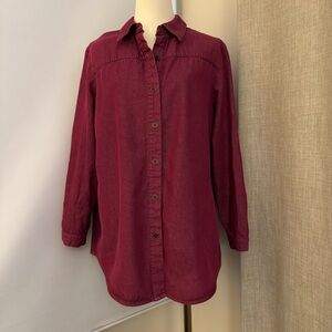 Joan Rivers Women’s Cotton Shirt, Raspberry, Size L – Good Condition